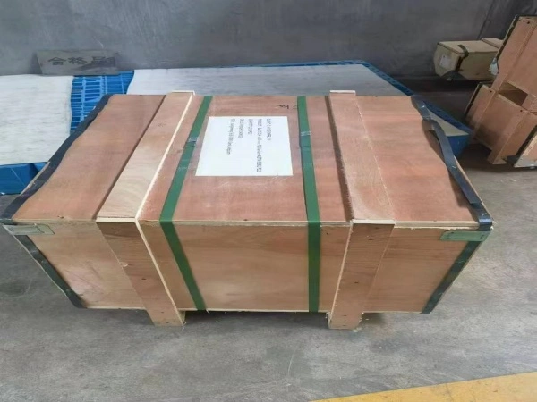 Titanium rods packed in wooden crates